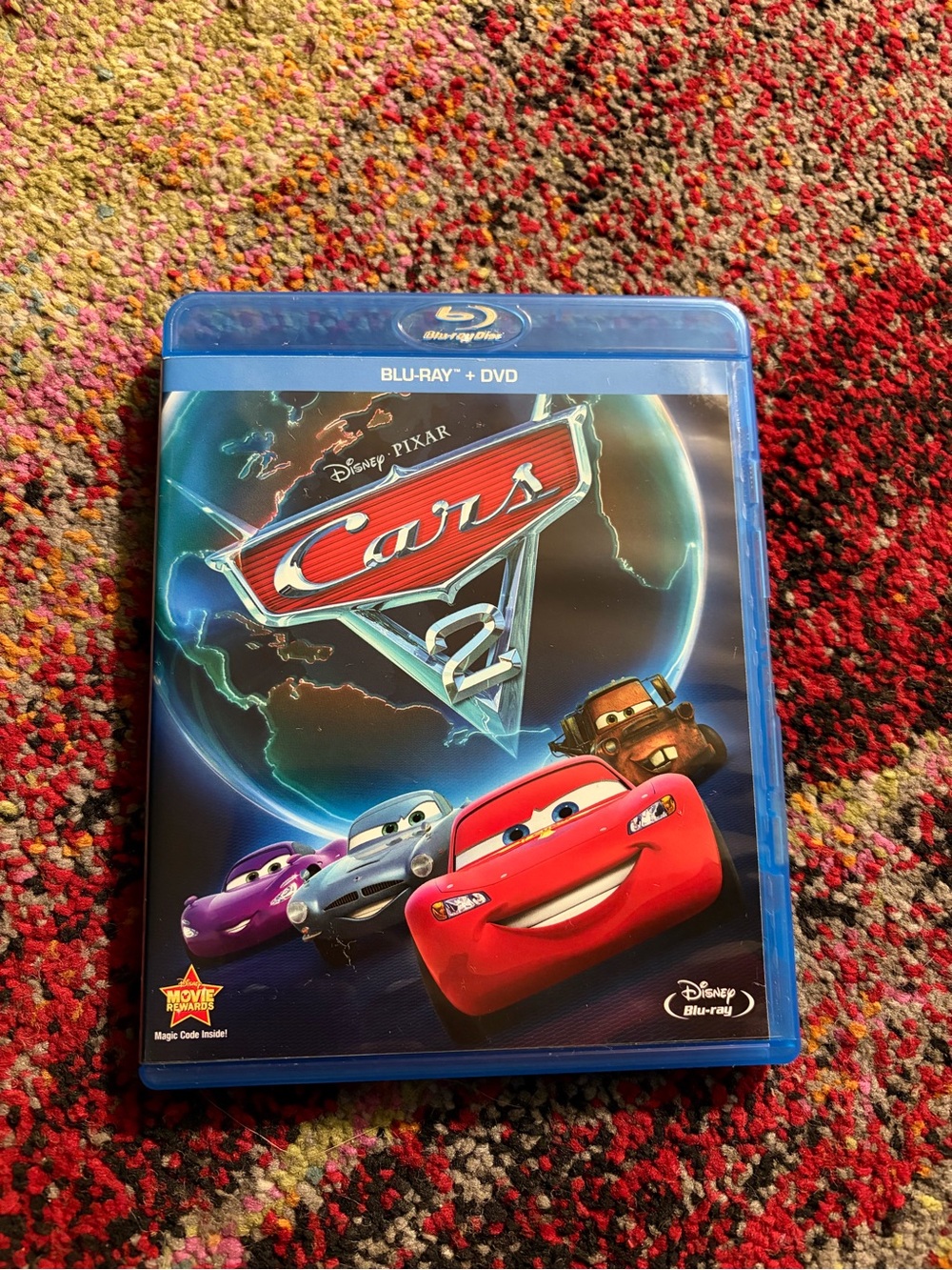 Disney Cars 2 Blu-ray + DVD - Red, Blue, Purple, Silver, Brown